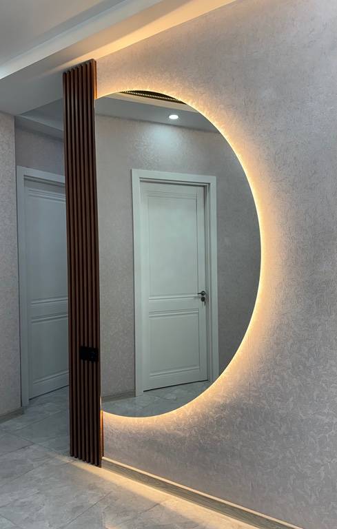 ნებისმიერი ზომით, ფორმით და ფონით სარკეები განათებით